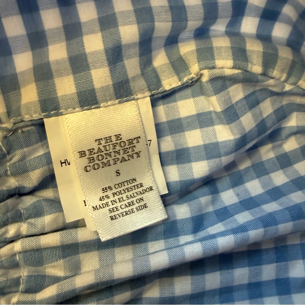 Beaufort Bonnet Barringer Bonnet Light Blue Gingham Baby Small - Picture 4 of 5